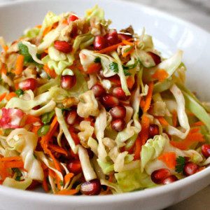 Pomegranate Salad with Walnuts and Cabbage